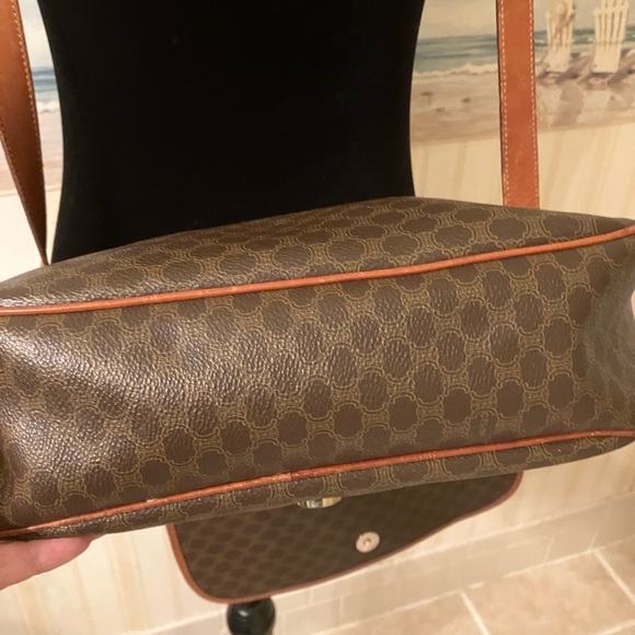 CELINE MACADAM CROSSBODY BAG ADJUSTABLE STRAP MADE IN ITALY Measures 10 X 7.5 in - Picture 6 of 16